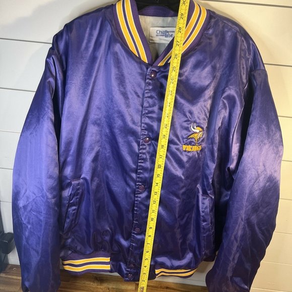 COPY - Vintage Chalk Line Minnesota Vikings NFL Satin Jacket Mens Size XL - Picture 4 of 6